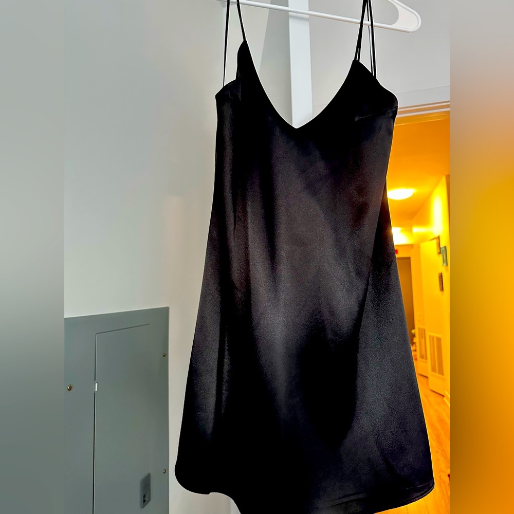 Vestique Black Mini Slip Dress